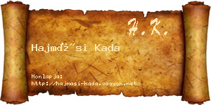 Hajmási Kada névjegykártya